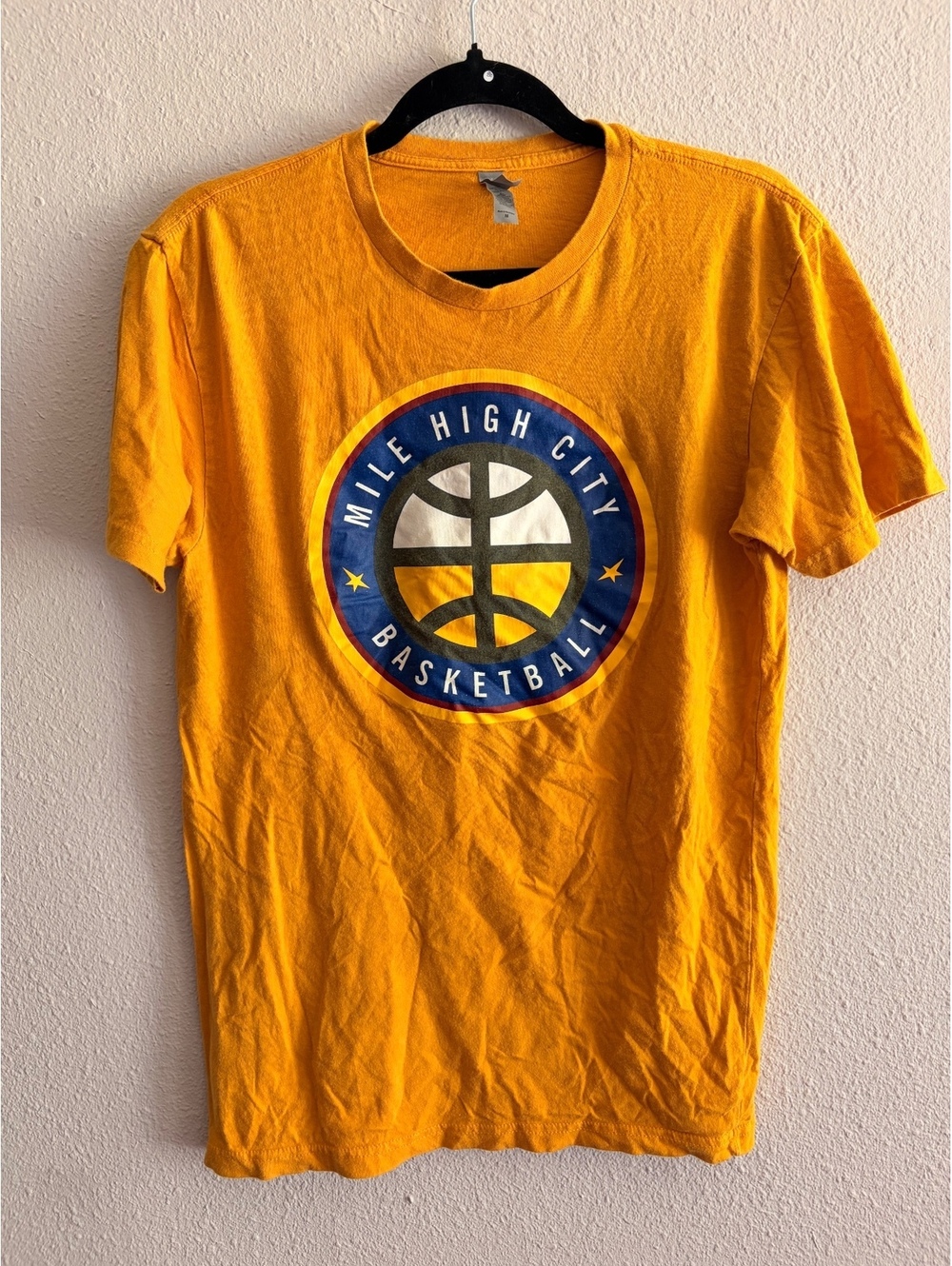 Next Level Apparel Mile High City Basketball Graphic T-Shirt Medium